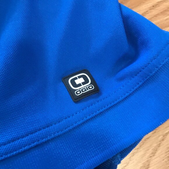 Ogio Polo XL Blue Performance Shirt BELL on Sleeve Golf Breathable Lightweight - Picture 4 of 8